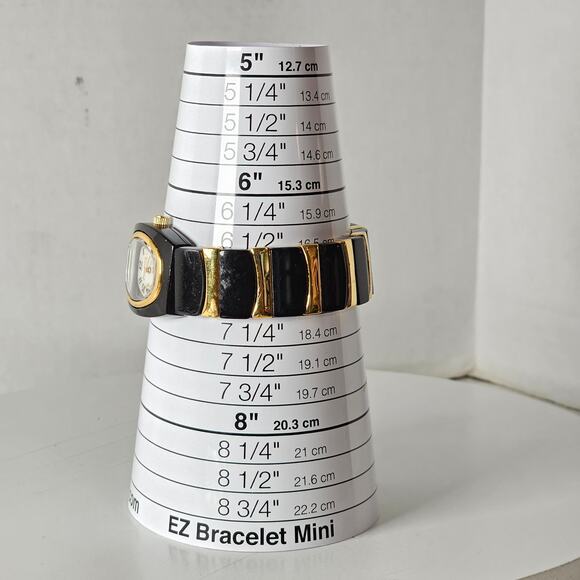 Joan Rivers Classics Women's Quartz Watch 25mm Oval Black Gold Stretch Bracelet - Picture 4 of 15